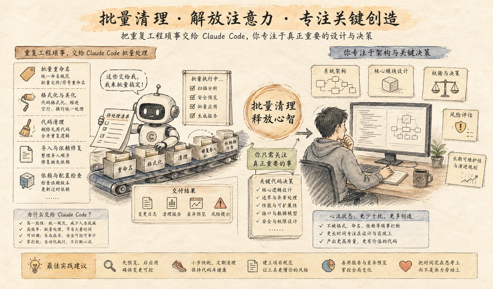 批量清理与聚焦主任务
