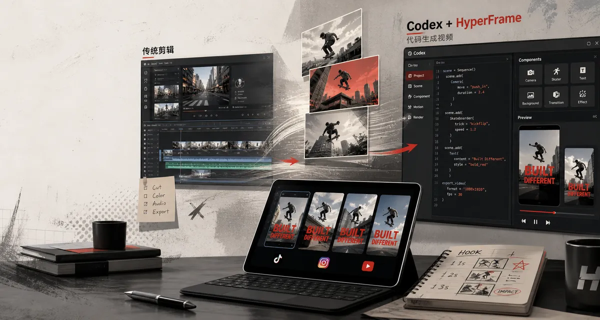 Codex + HyperFrame 正在吃掉视频剪辑的很多工作